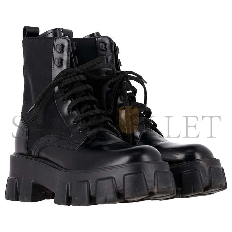 Pra*a monolith combat boots in black leather